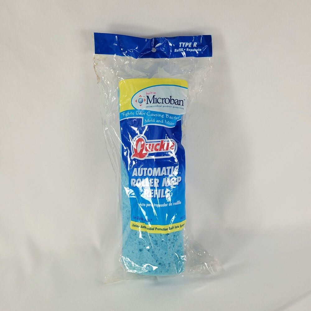 Quickie Automatic Roller Mop Type R Sponge Refill Microban Blue New 0572 057